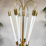 Art Deco brass scones cinema chandelier tubes 1930s