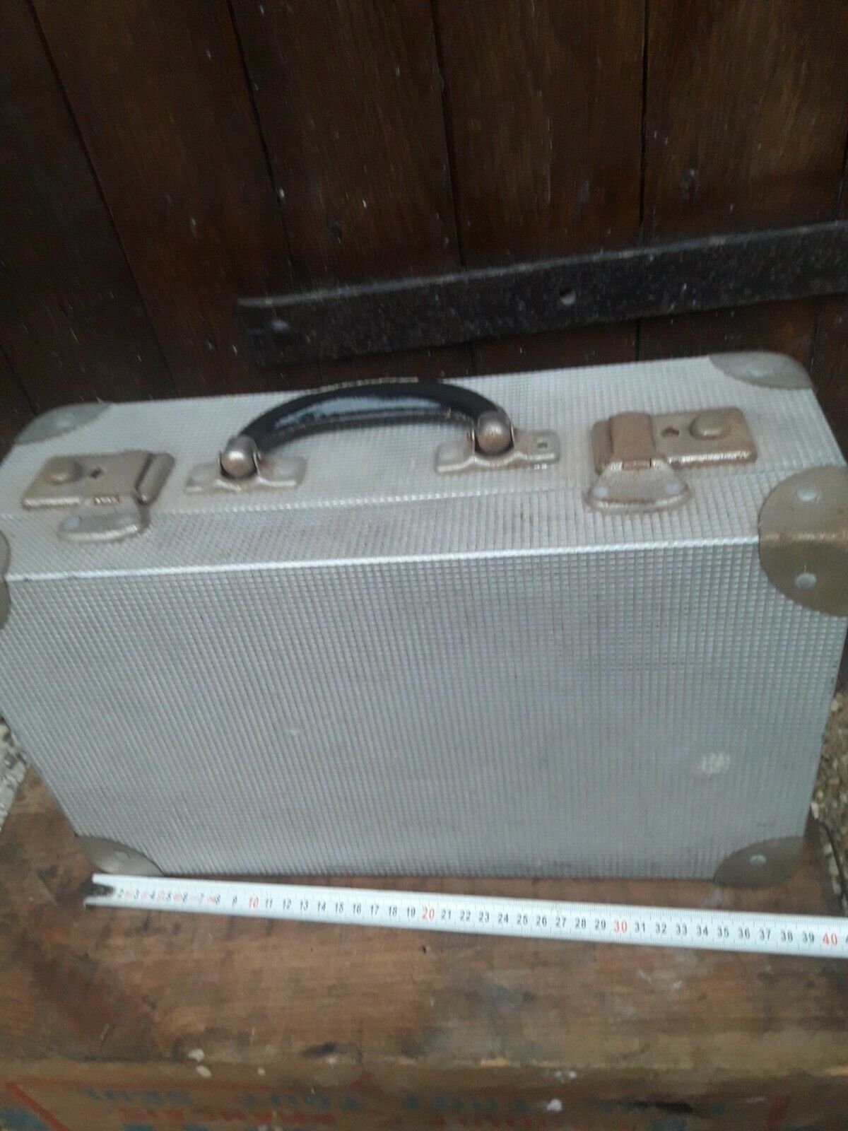 Aluminium suitcase 1950 indus loft deco vintage