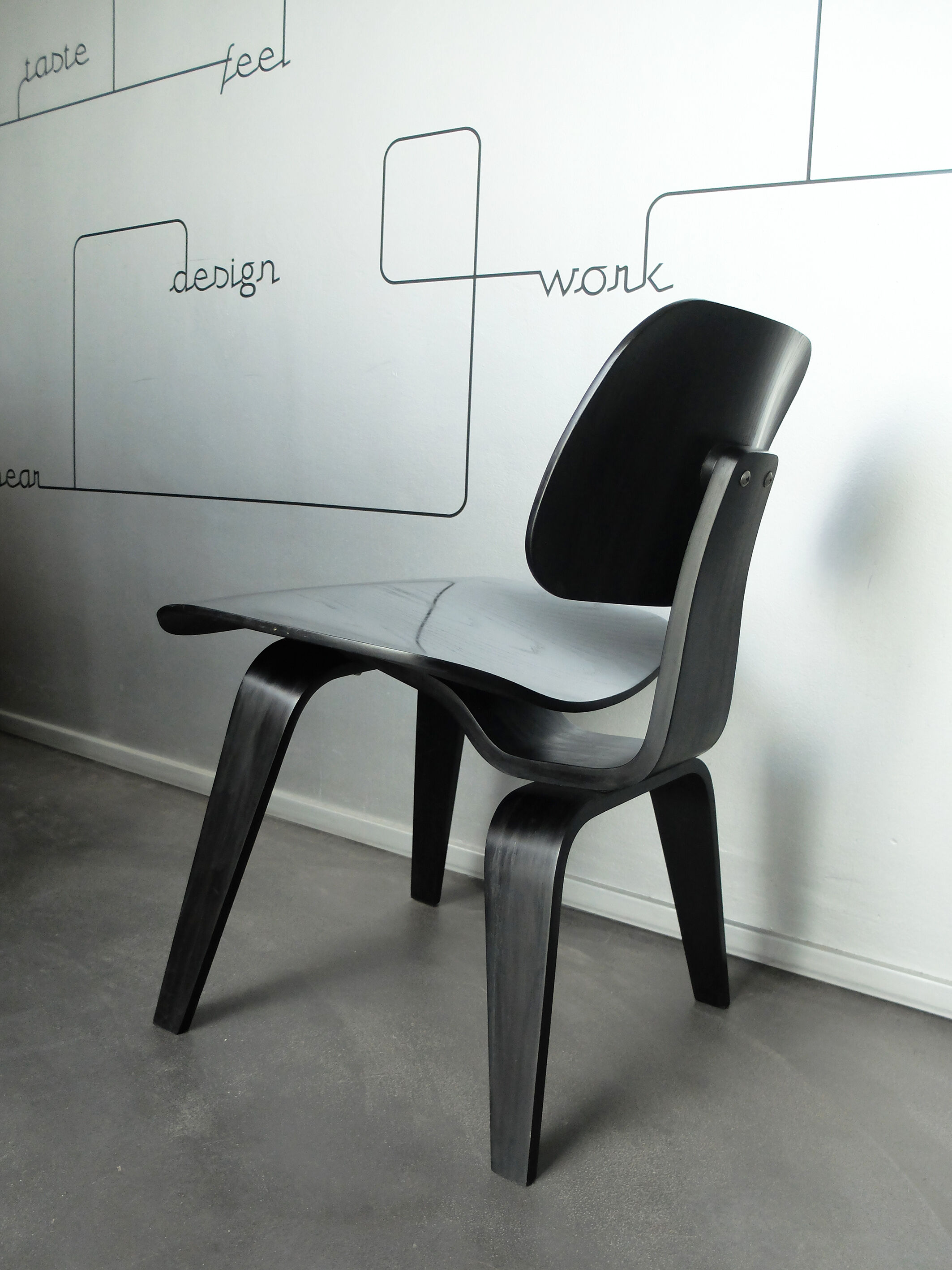 Black DCW chair by Charles & Ray Eames for Herman Miller, 1980