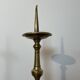 Pair of Large Brass Altar Candlesticks with Baluster Shaft and Tripod Base