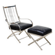 Henri Pouenat chair and "Schneider" ottoman