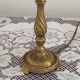 French Vintage Brass Table Lamp With Cream Fringed Shade 5567