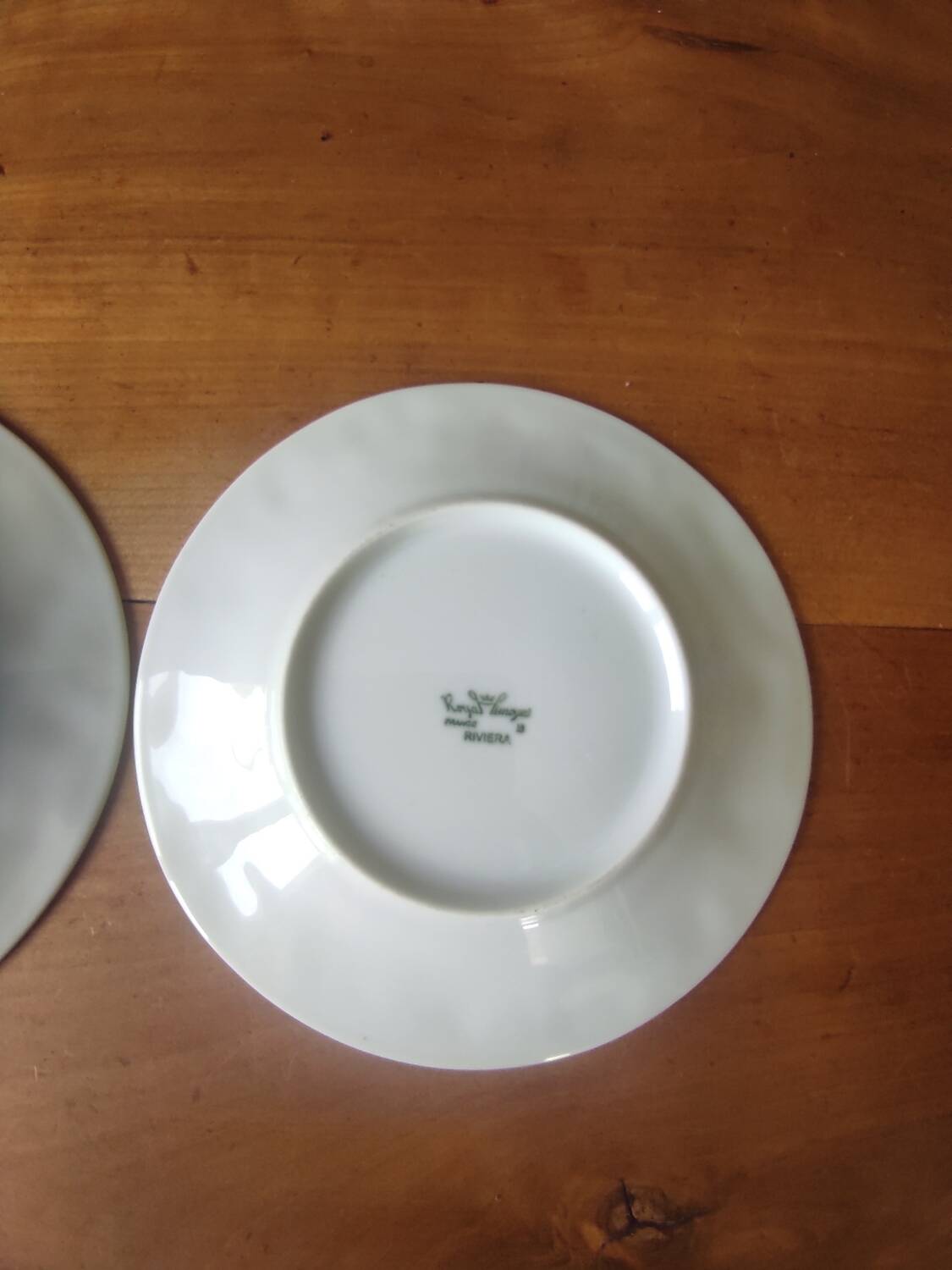 Set of 2 Limoges porcelain plates with Riviera decor