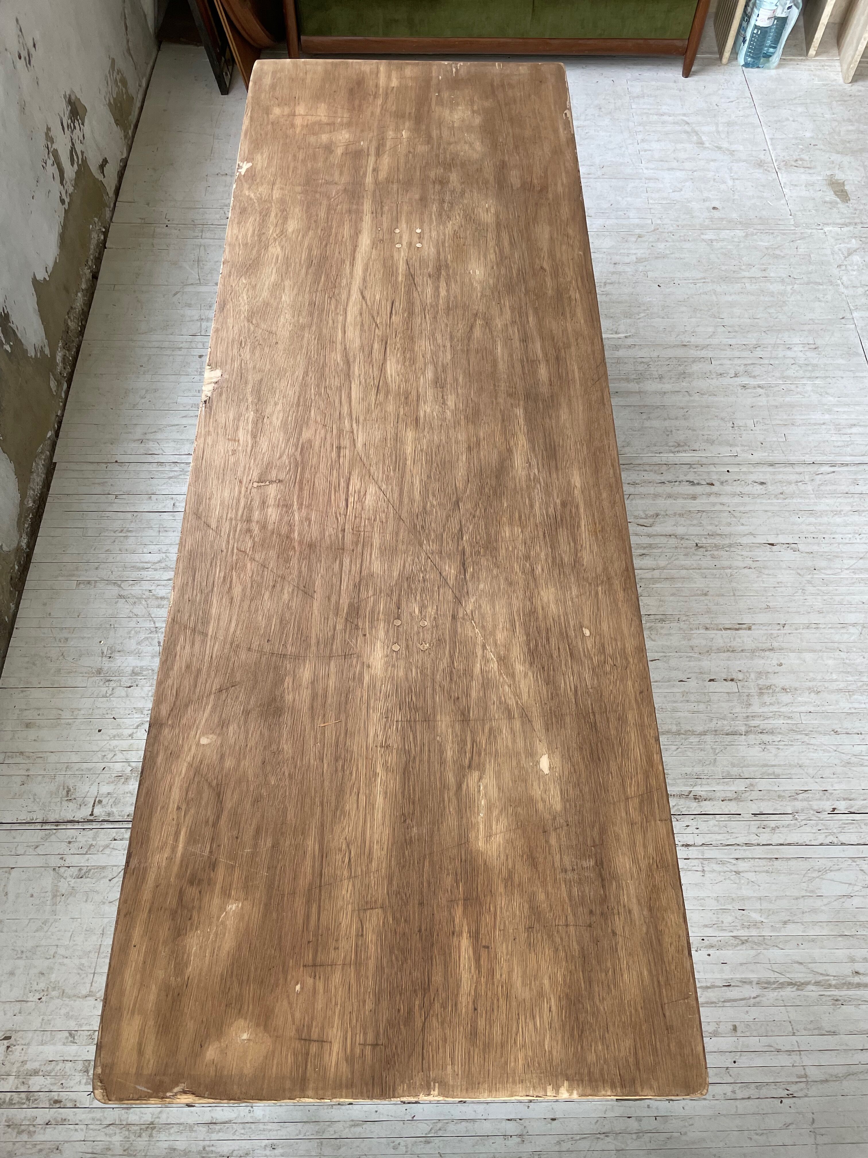 Vintage guinguette table 230 cm green