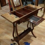 Lyre dressing table in solid Cuban mahogany period Directoire