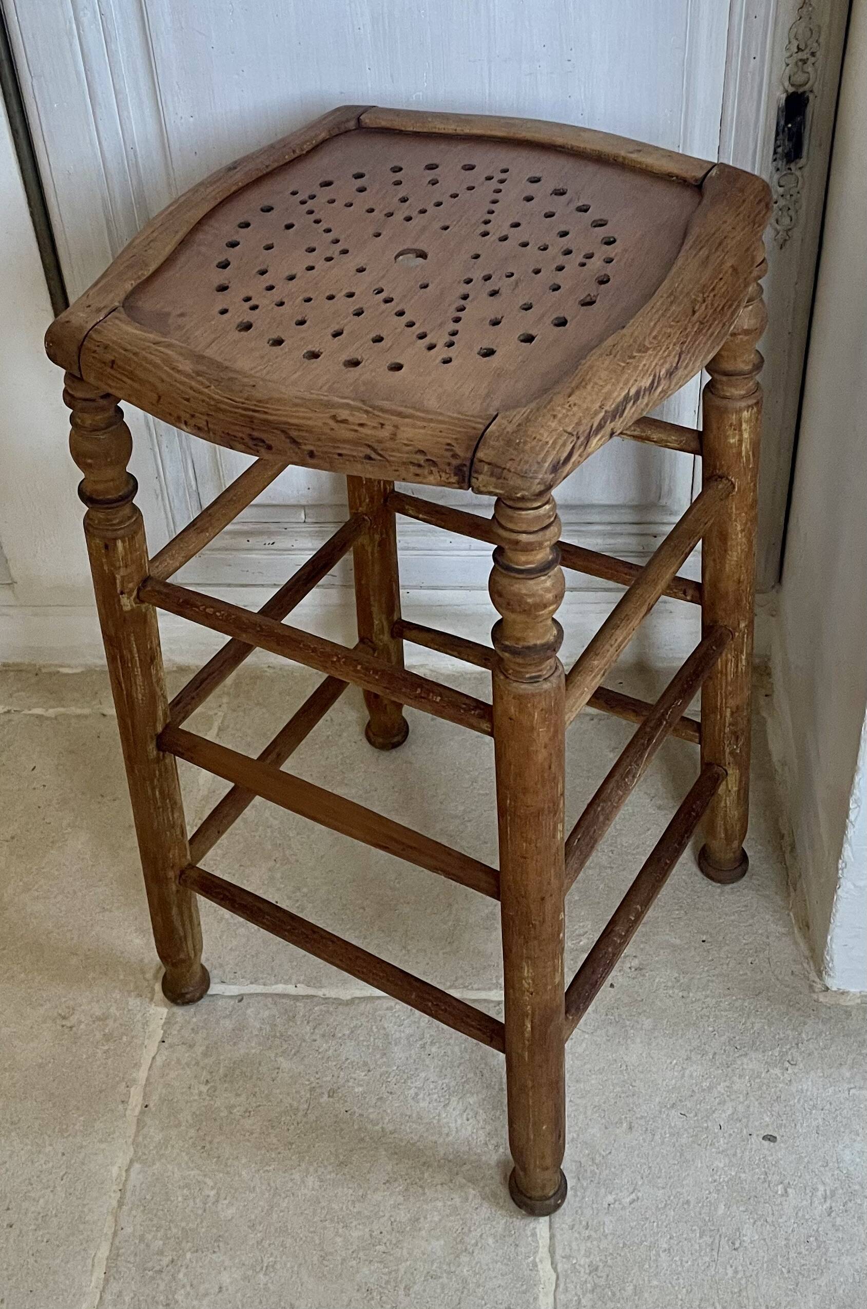 Old wooden bar stool