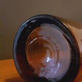 Blown glass vase, smoked, bubble from the 60s