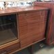 Vintage 1960s enfilade in varnished cherry wood.