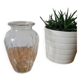 Large draped bulb vase