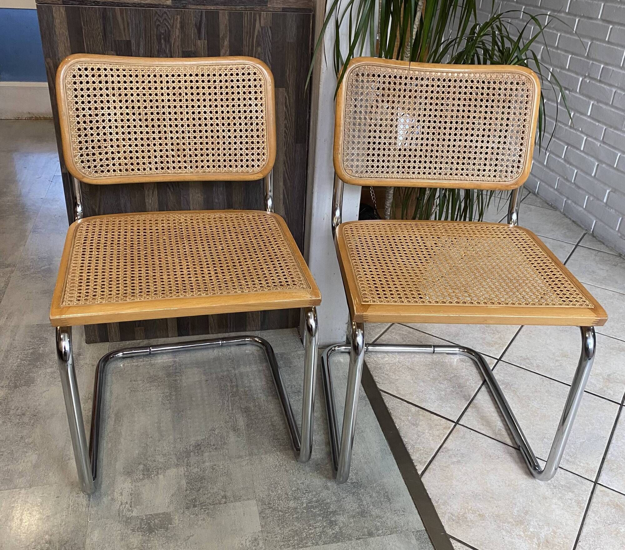 Chair without armrests Cesca B32 Marcel Breuer vintage 1980