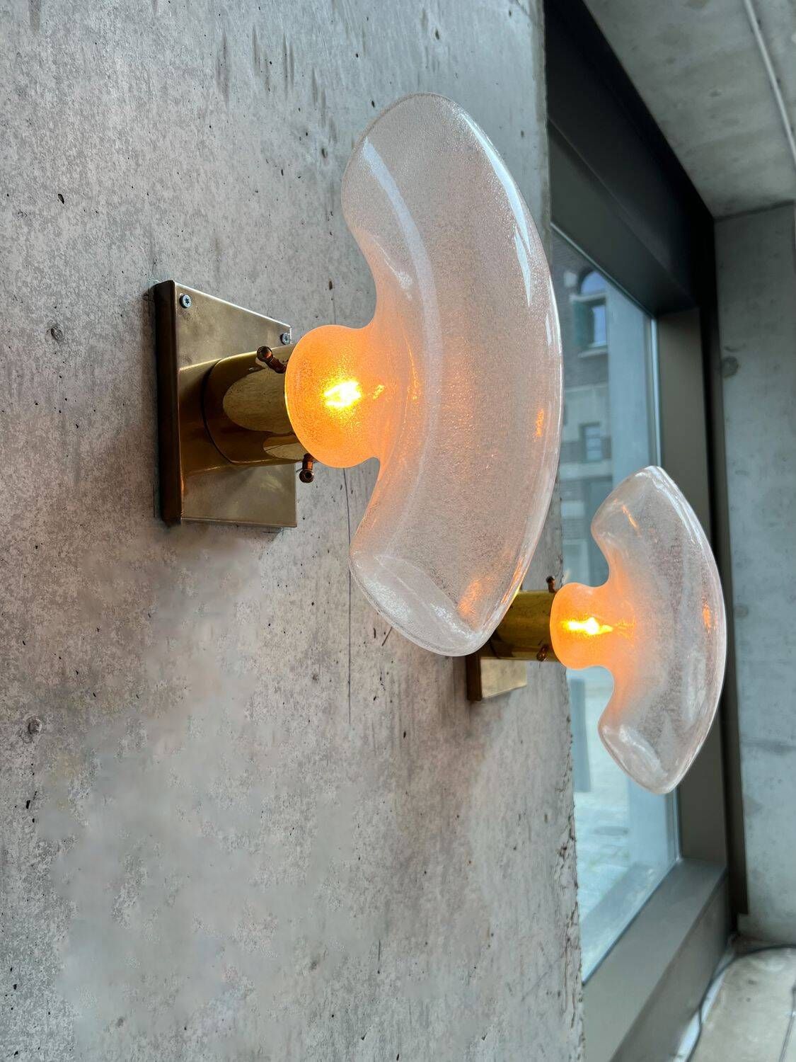 Rare Carlo Nason Murano glass wall sconces