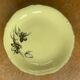 Cake set in yellow earthenware pattern black tulips ceranord Saint-Amand Vintage