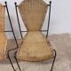 Vintage wicker and black steel chair