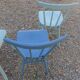 Set de 4 chaises bleu dépareillées