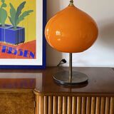 Mid-century modern orange glass Table lamp, Vistosi Italy, 1960s