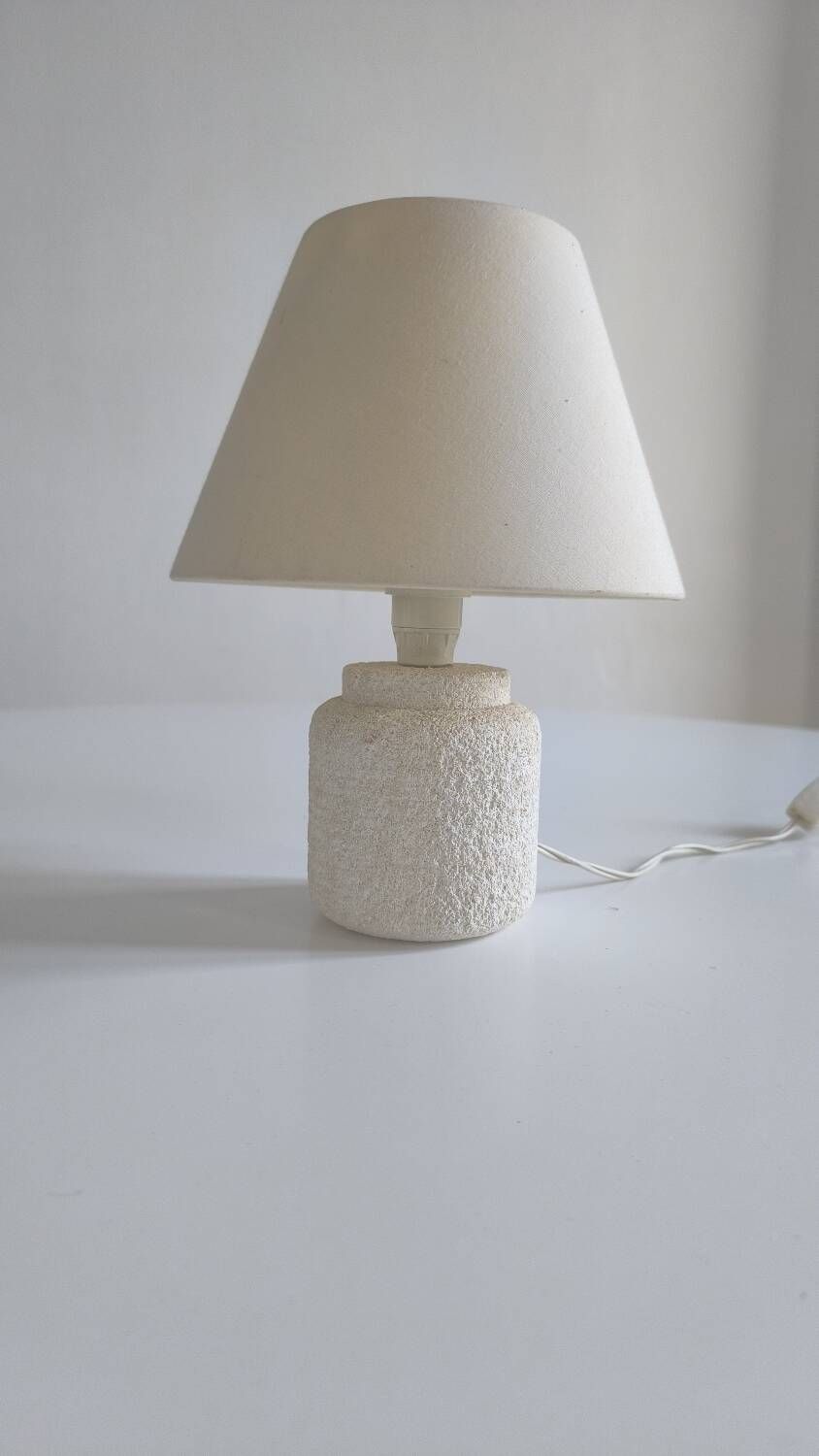 Small French lamp from the 1960s carved in stone