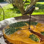 Ceramic cheese platter Vallauris, crow and tree, years