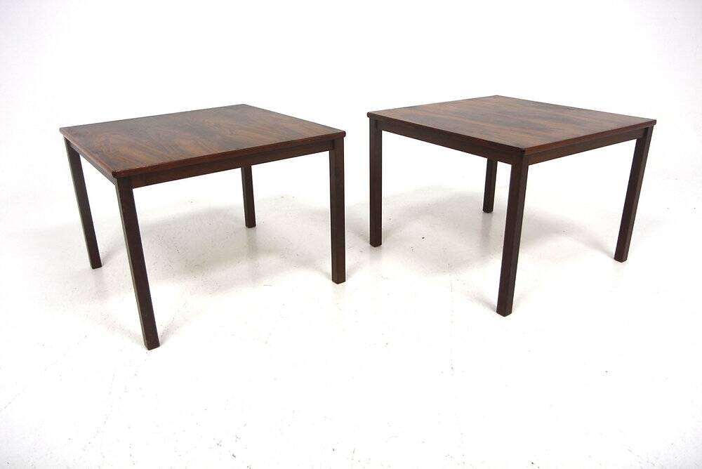 Set of 2 Scandinavian bedside tables in rosewood, Sweden, 1960.