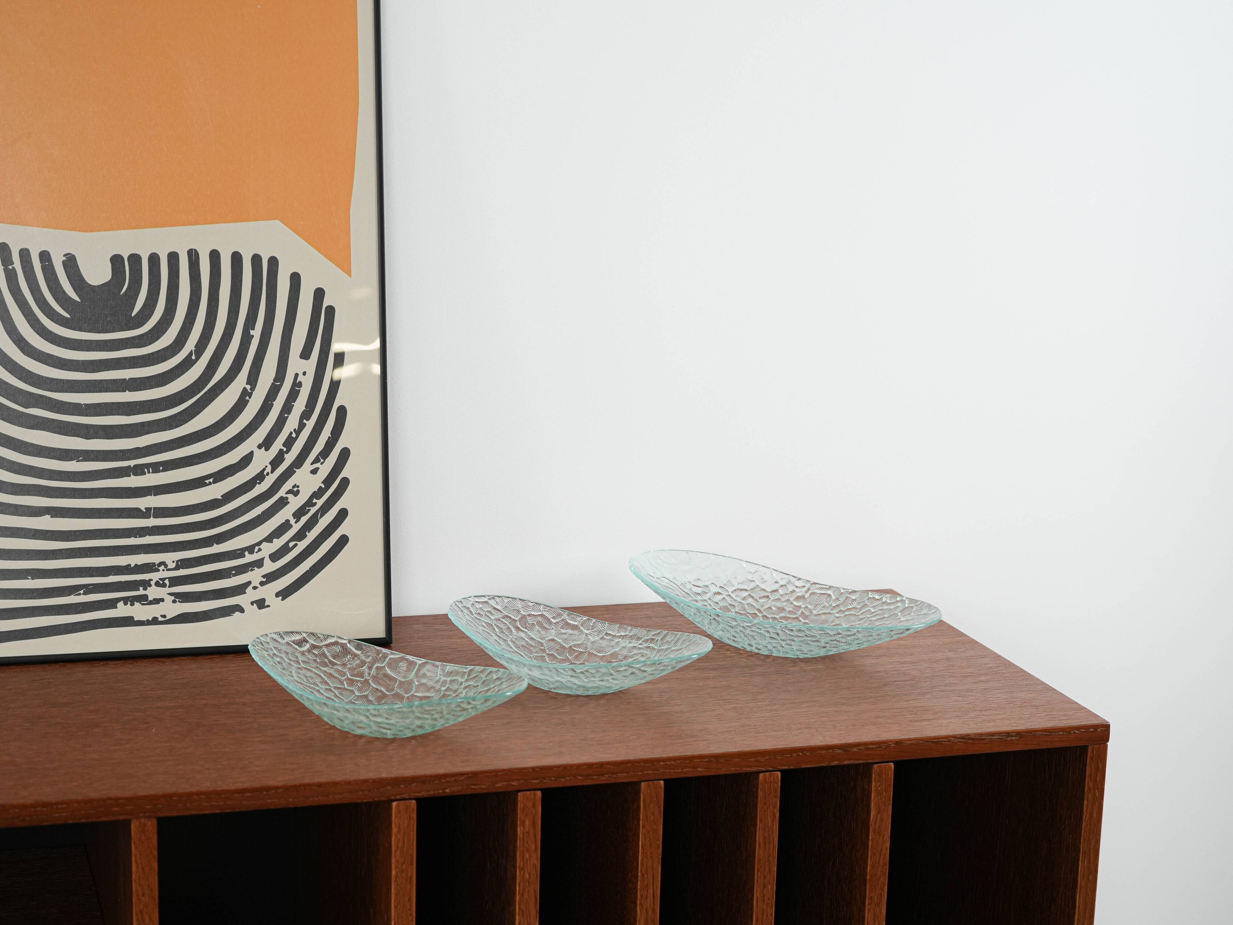 Glass serving dish, Danish design, 1970s, made in Denmark