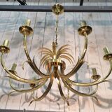 Brushed Metal and Gold Metal Pineapple Pendant in the Style of Maison Charl