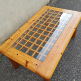 Italian pine and glass coffee table
