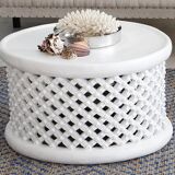 White wooden bamiléké stool