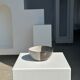 White and glossy brown two-tone ceramic bowl, matt earth