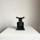 Vintage brutalist heavy wrought iron candle holder sculpture