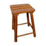 Tabouret primitif brutaliste porte plante tripode bout de canapé bois massif 1950 Décoration meuble