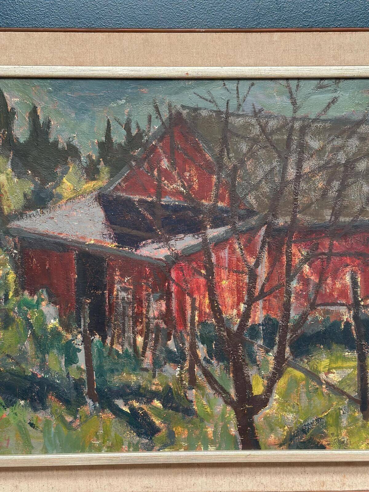 Original Swedish Oil On Panel – “Barn” By Svän Grandin – Signed – Vintage & Framed – 79 × 65 Cm (31.1" × 25.6")