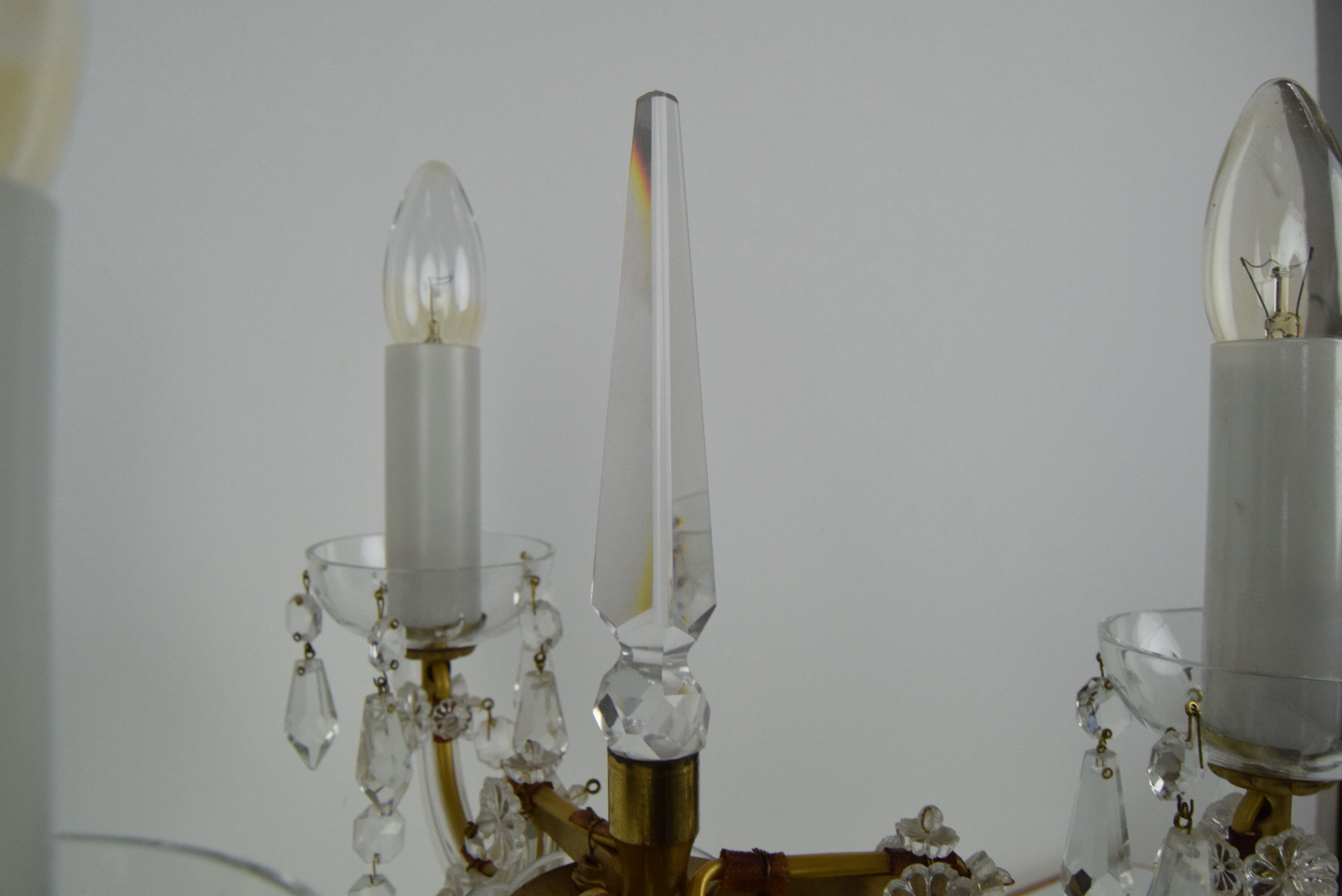 Mid-century Crystal Glass Table Lamp  by kamenicky Senov,1960's.