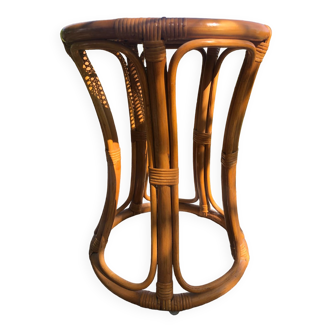 Rattan and wicker cane stool