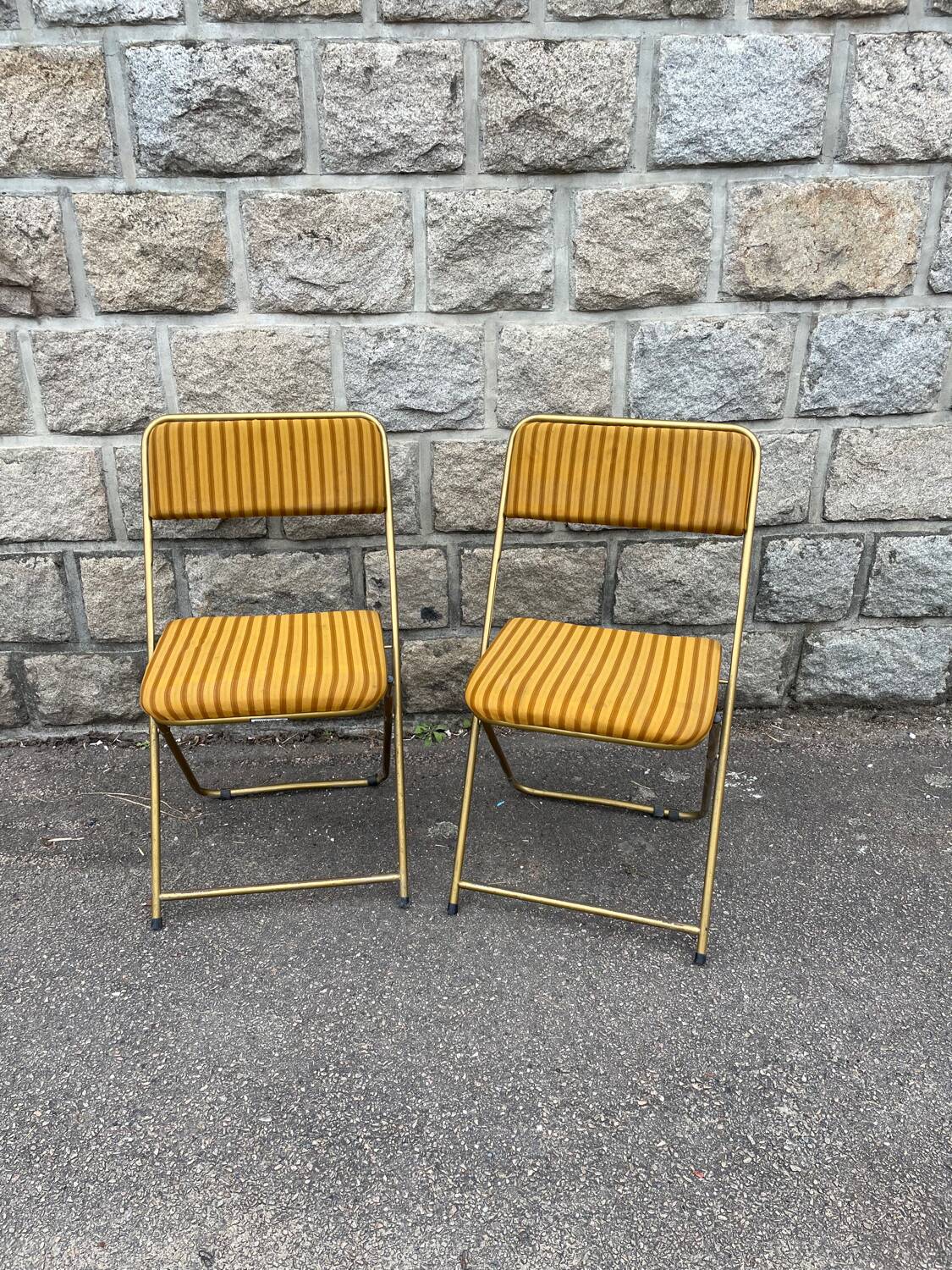 Two folding chairs, Lafuma, France, 1970