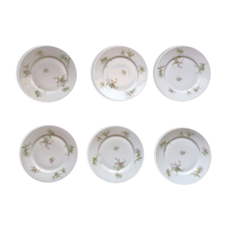 6 porcelain dessert plates Limoges