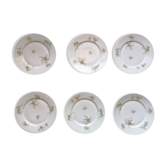 6 assiettes dessert porcelaine Limoges