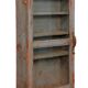 Old original grey-blue patina Burmese teak wall display case