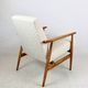 Armchair 'Lis', 1970s, white boucle, design by Henryk Lis - natural beech wood