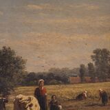 Oil on the tabla “Paisaje con ganado”, Firmado “Ruytter”, Escuela Barbizon, s. XIX – France