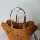 basket-shaped planter in patinated iron