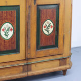 Rustic Farmhouse Folk Art Painted Bridal Cabinet