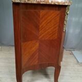 Transitional marquetry chest of drawers
