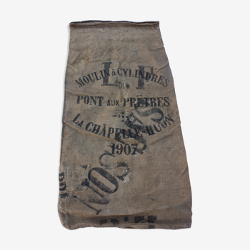 Sac en toile de jute ancien Pont aux prêtres 1907