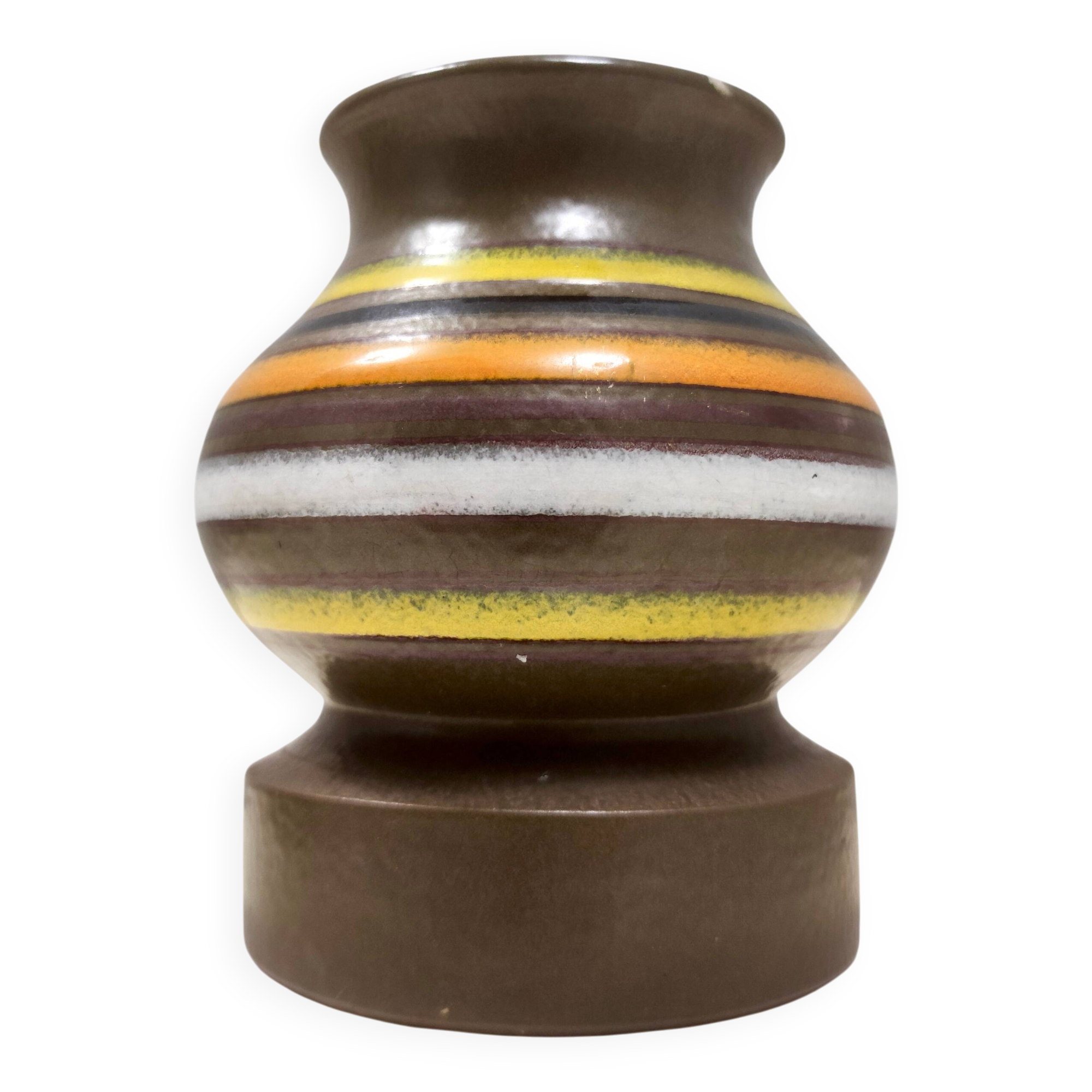 Brown Enameled Earthenware Vase by Bitossi