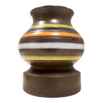 Brown Enameled Earthenware Vase by Bitossi