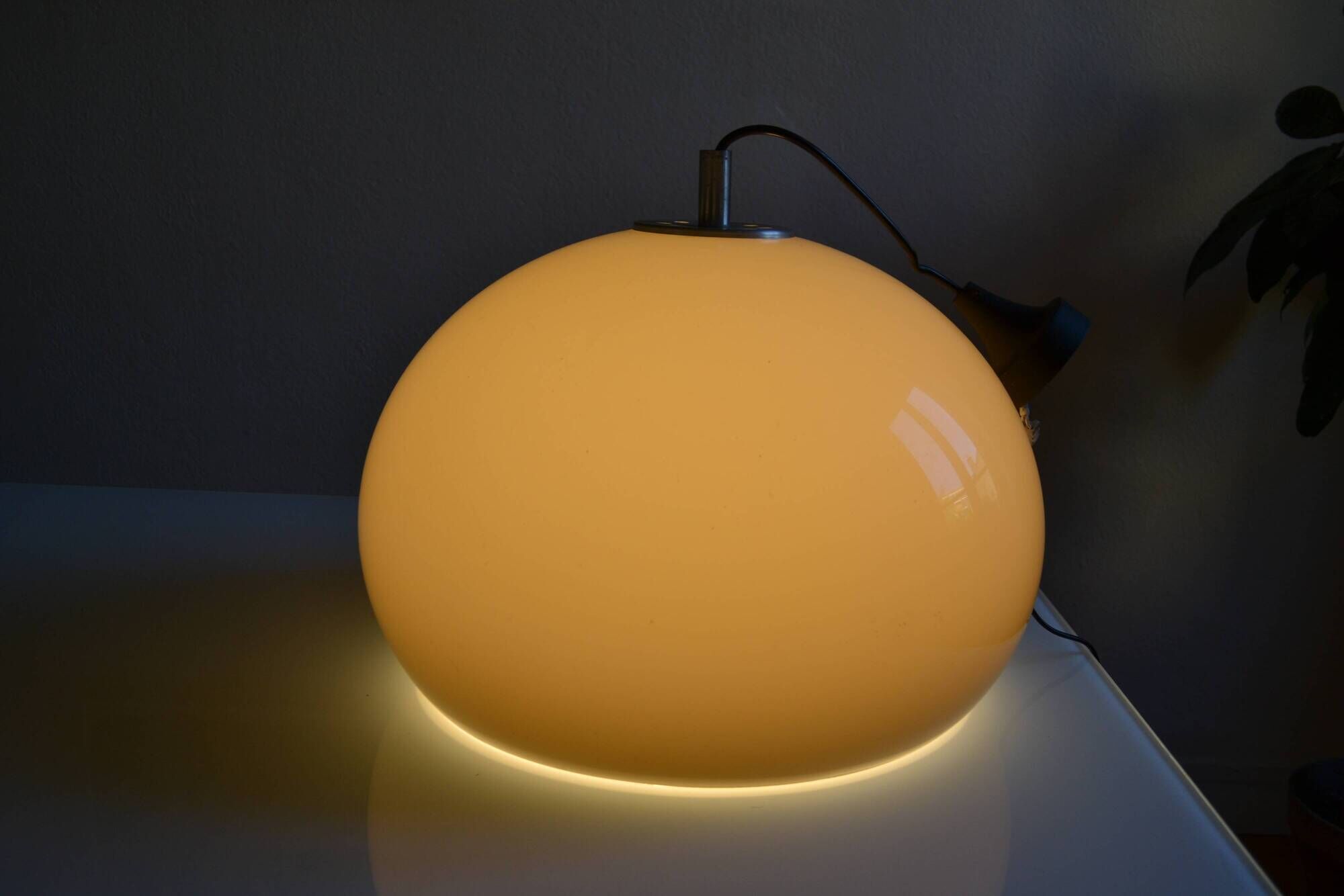 Brown gradient plastic pendant light 1970s