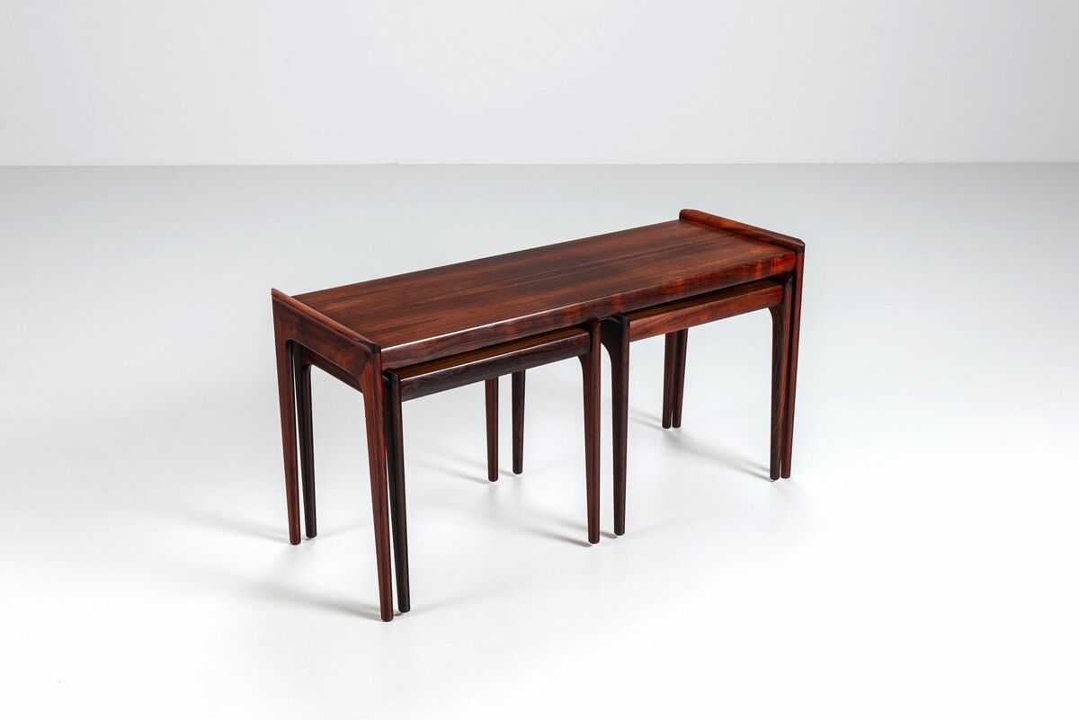 Erling Torvits nesting tables in rosewood Heltborg Mobler Denmark 1960