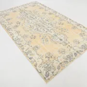 5x9 Vintage Persian Pale Yellow Rug, Rugs For Living  Room Carpet, 169x271
