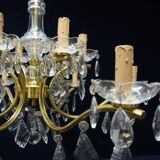 Bronze chandelier, crystal.
