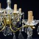 Lustre en bronze, cristal.