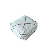 Moroccan Berber pouf White and black